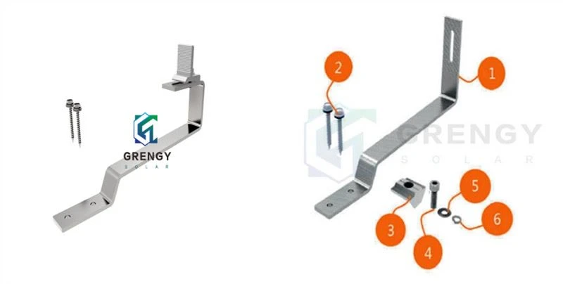 solar hook for flat tile roof