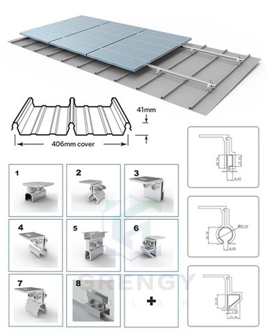 Uchwyt solarny na dach z blachy falistej